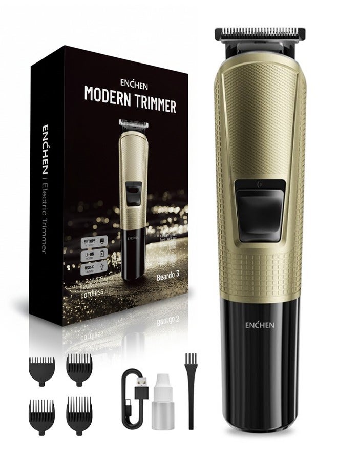 ENCHEN مقص شعر للرجال، مقص لحية قابل لإعادة الشحن مع قفل للسفر ومؤشر للبطارية، ماكينة حلاقة تدعم الشحن السريع TYPE-C، 100 دقيقة من التشغيل واستخدام بدون سلك - Image 1